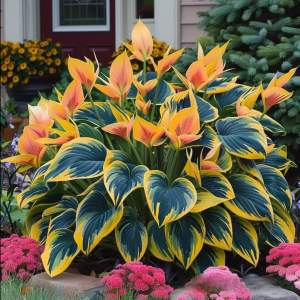 Хоста Флейм Данс купить по цене от 650р. в интернет-магазине «Посадика» с доставкой почтой в в Лодейное Полее и по всей России – [изображение №1].